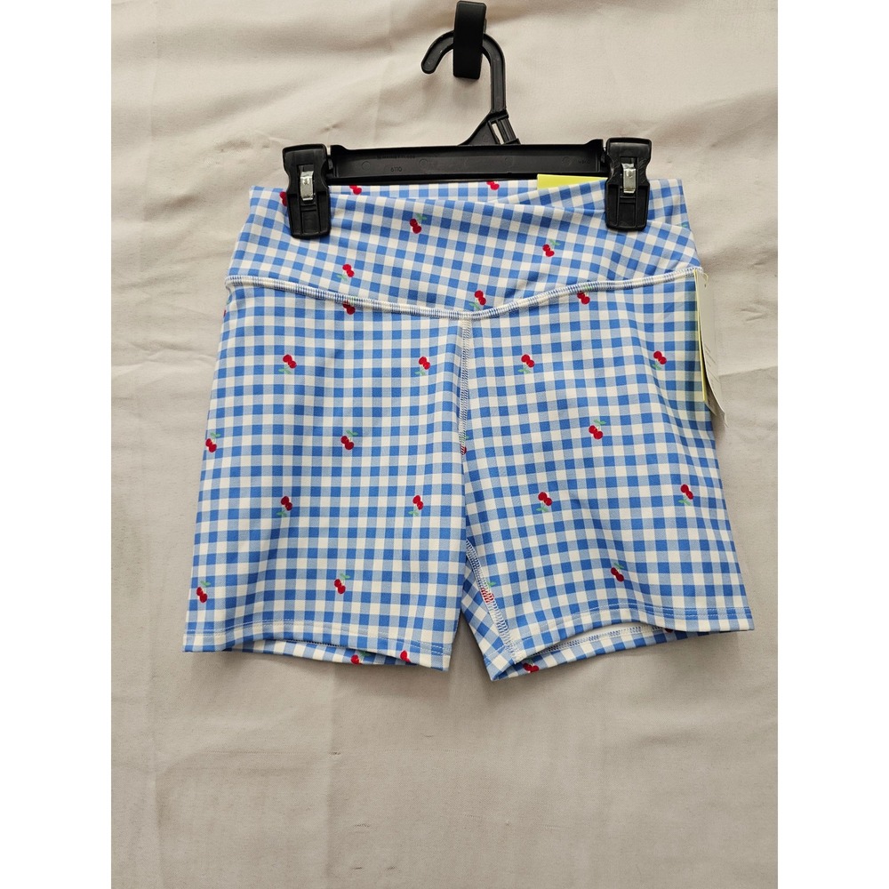 All in Motion Girls Crossover Waistband Shorts Blue Polyester Blend Size Large